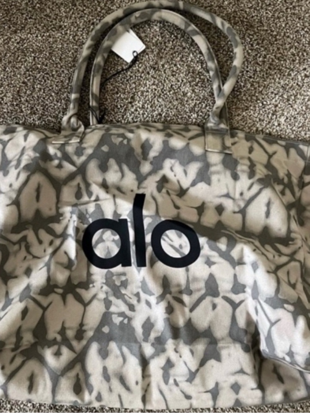 ALO Yoga Gray Tie-Dye Logo Tote